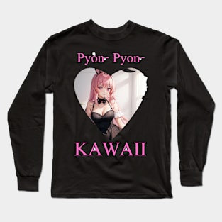 Bunny Pyon Pyon Kawaii Anime Girl Long Sleeve T-Shirt